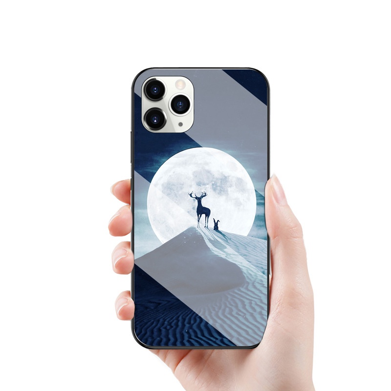 TechGlobe Suitable For Oppo A52/A94/A15/A54/A73/A32 A11X Wolf Totem A74 Deer Glass Phone Case_voghion.com