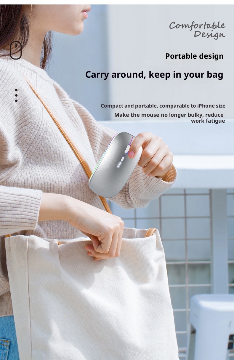 Techglobe Hot-Selling Type-C Charging Silent Bluetooth Dual-Mode Power Display Wireless Mouse Universal For Phones And_voghion.com