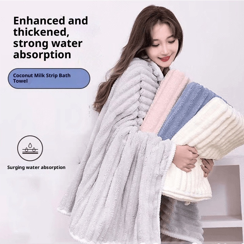 Lillian Candy Paar-Badetuch aus Korallenfleece, Strandtuch, schnelltrocknend, saugfähig, neu, hochwertig, verdickt_voghion.com