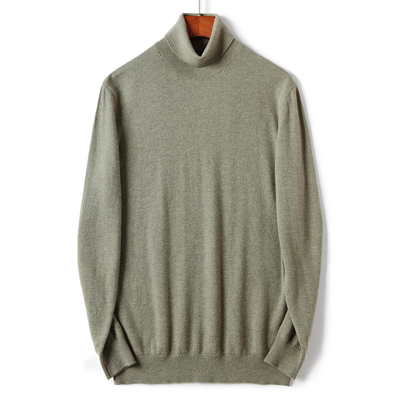 boy Boy Boy Boy 100% Pure 2025 Autumn Winter New Men's High Collar Non-Cashmere Inner Layer Merino Wool Sweater_voghion.com