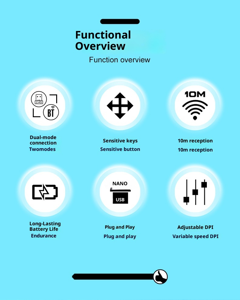 Digitex Digitex Viper W300 Wireless 2.4G Bluetooth Dual Mode Laptop Universal Power Saving Business Office 4D Mouse_voghion.com