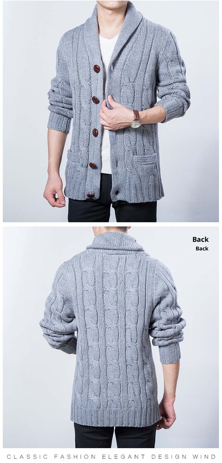 niño Niño Niño Niño Fuente transfronteriza Abrigo de lana informal para hombre Primavera y otoño Nuevo estilo Cárdigan de punto Solapa grande Tallas grandes De moda_voghion.com