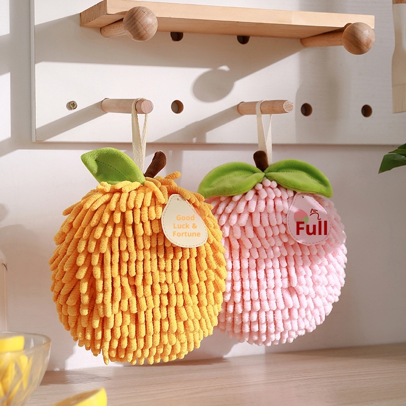 Lillian Fruit Meaning Chenille Ball Creative Kitchen Hanging Absorbent Quick-Dry Hand Small Towel_voghion.com