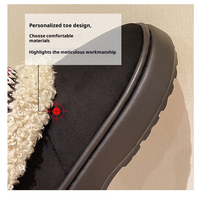 Zees Qidan Shoe Factory Women's Winter Snow Boots Korean Style Fleece-Lined Warm High-Top EVA Thick Sole Non-Slip Heel Cotton_voghion.com