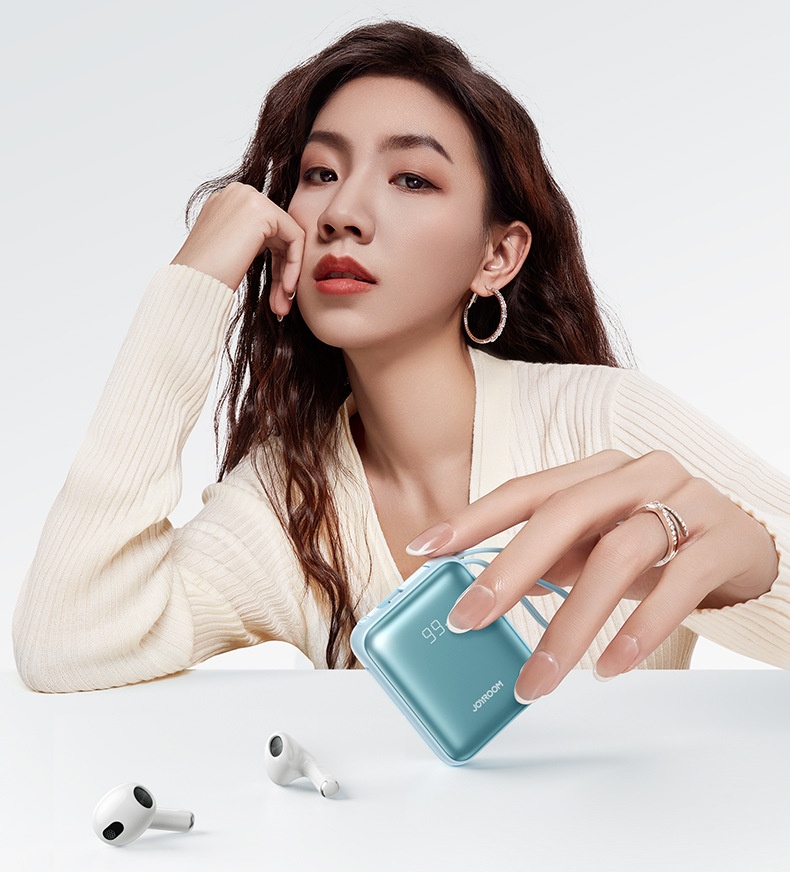 techglobe JileTang Nuovo alimentatore portatile compatto da 10000 mAh con cavo, ricarica rapida da 22,5 W, dropshipping_voghion.com