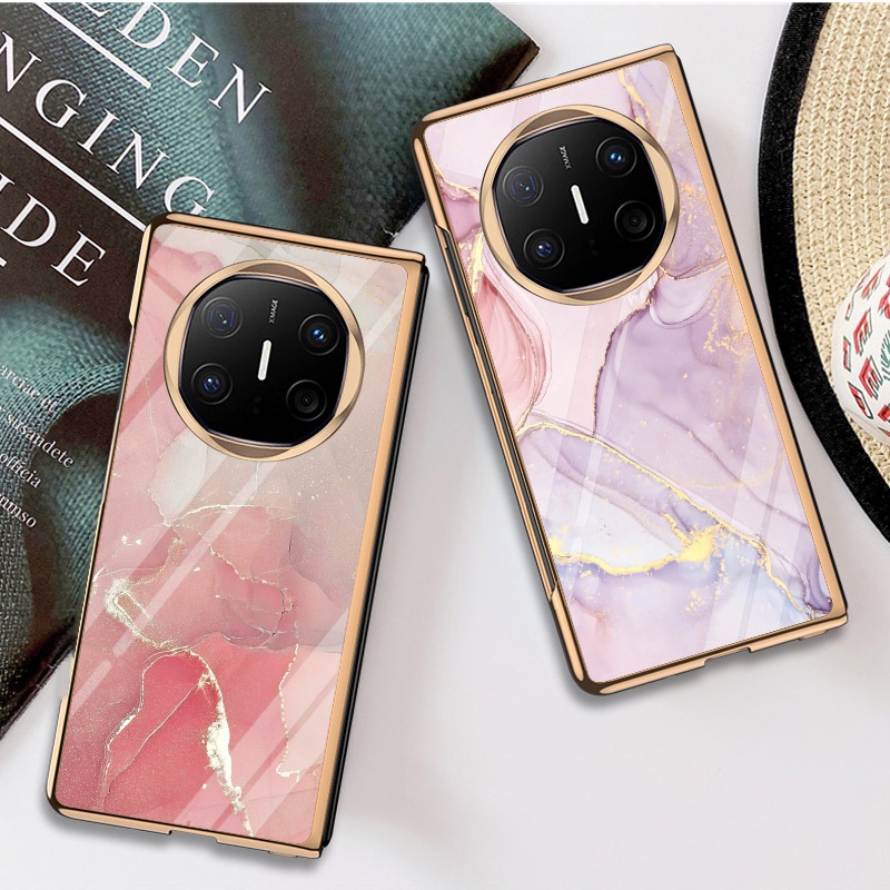 Custodia protettiva in vetro elettrolitico TechGlobe adatta per Huawei Mate X6, X5 Creative Business, X2, marmo lucido_voghion.com