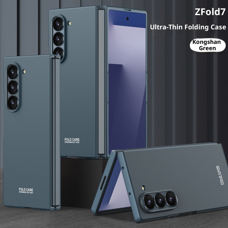 Custodia protettiva pieghevole ultrasottile per telefono Samsung Zfold7, alla moda, opaca, rigida, di colore solido, compatibile con tutti i bordi TechGlobe_voghion.com