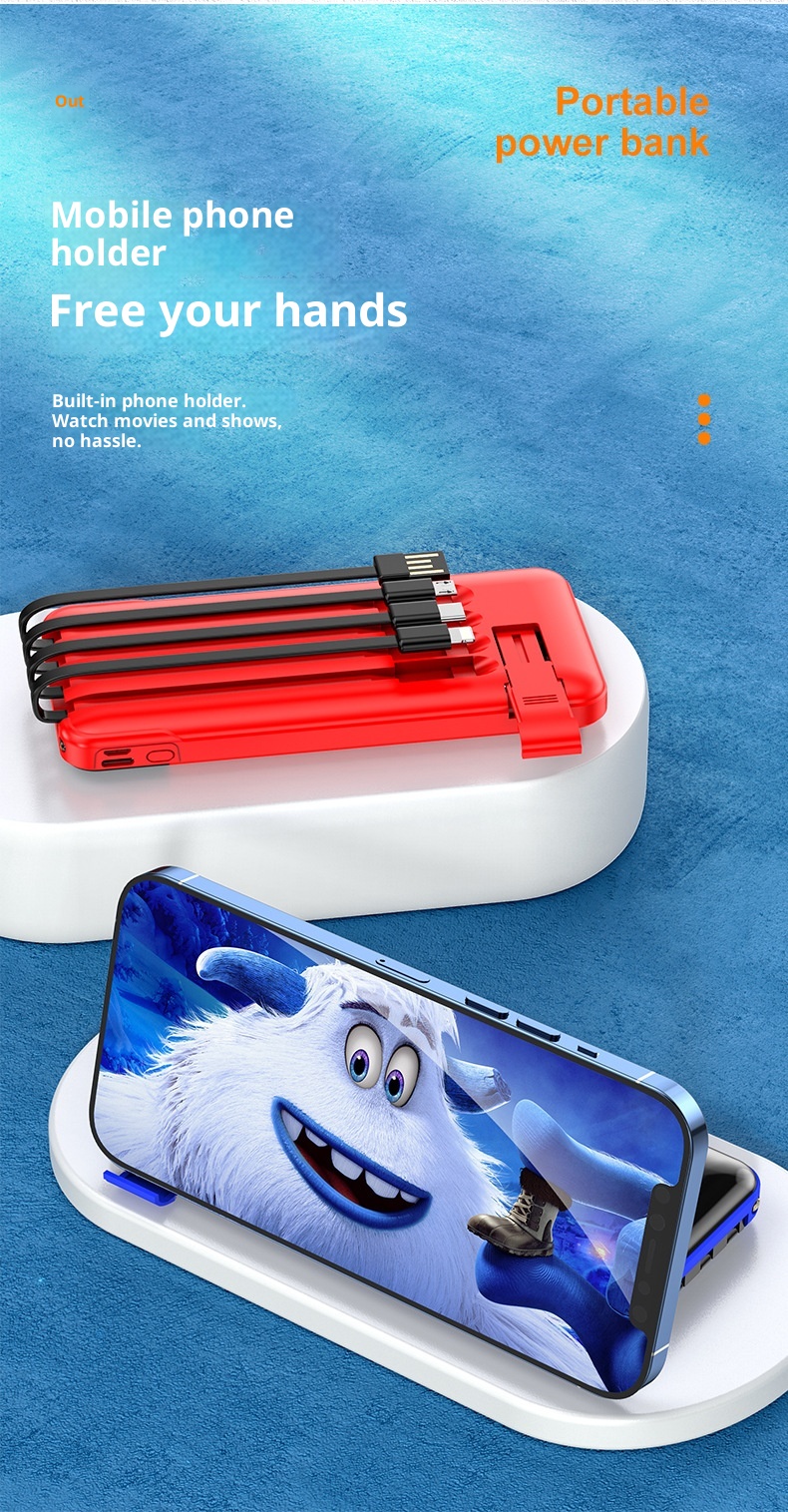 techglobe 20000 MAh Power Bank Business Gift Mini Charger Custom Fast Charging With Cable Compact Portable_voghion.com