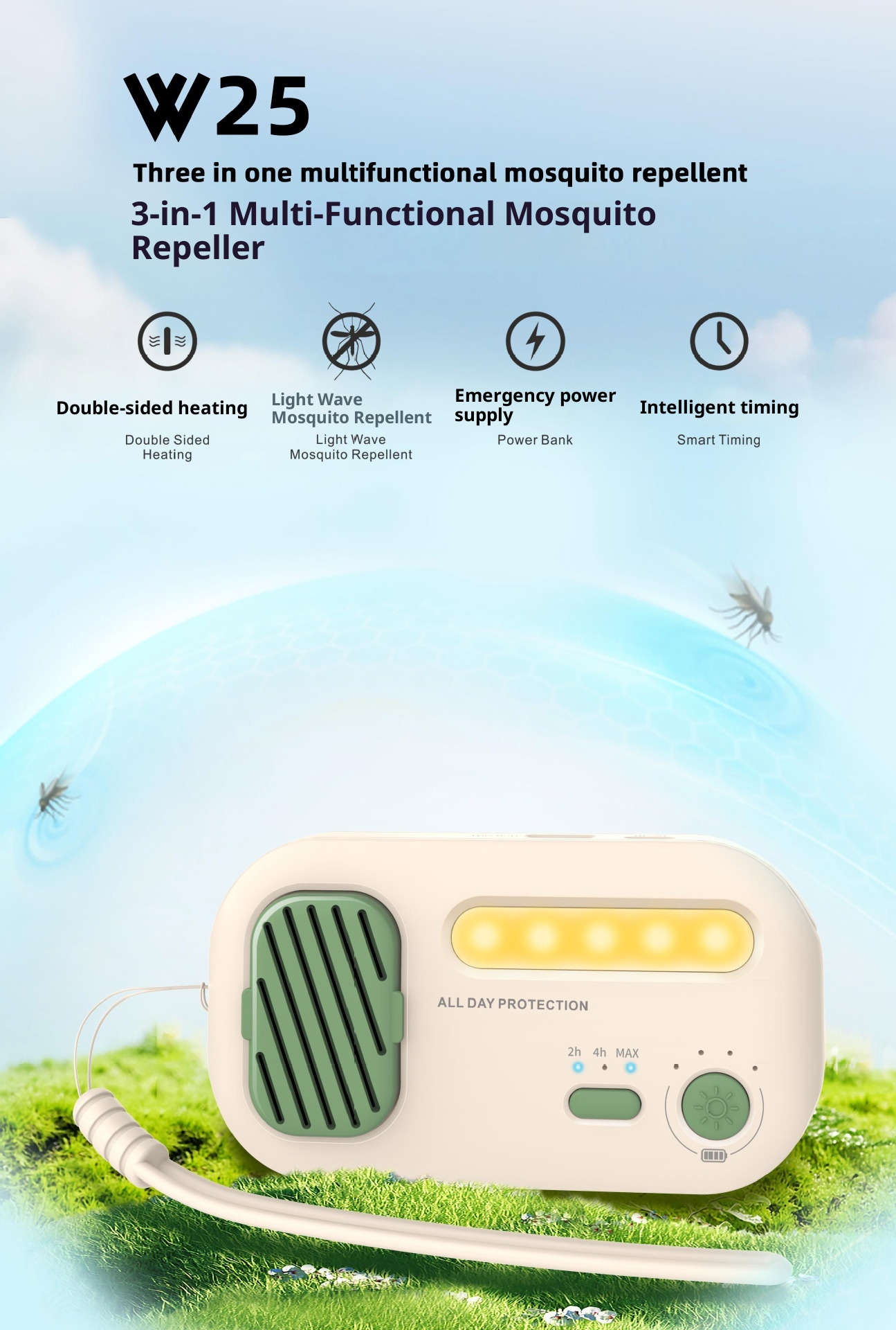 TechGlobe Lampada repellente per zanzare multifunzionale all'ingrosso transfrontaliero da campeggio per esterni con ricarica rapida, regalo portatile per cellulare_voghion.com