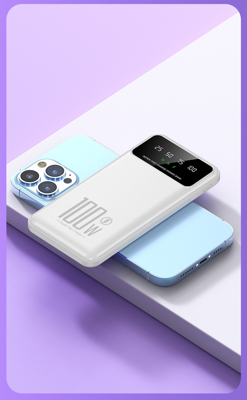 techglobe Super Fast Charging 100W Custom Gift Mini Built-in Cable Bank 20000mAh Wholesale Mobile Power Supply_voghion.com