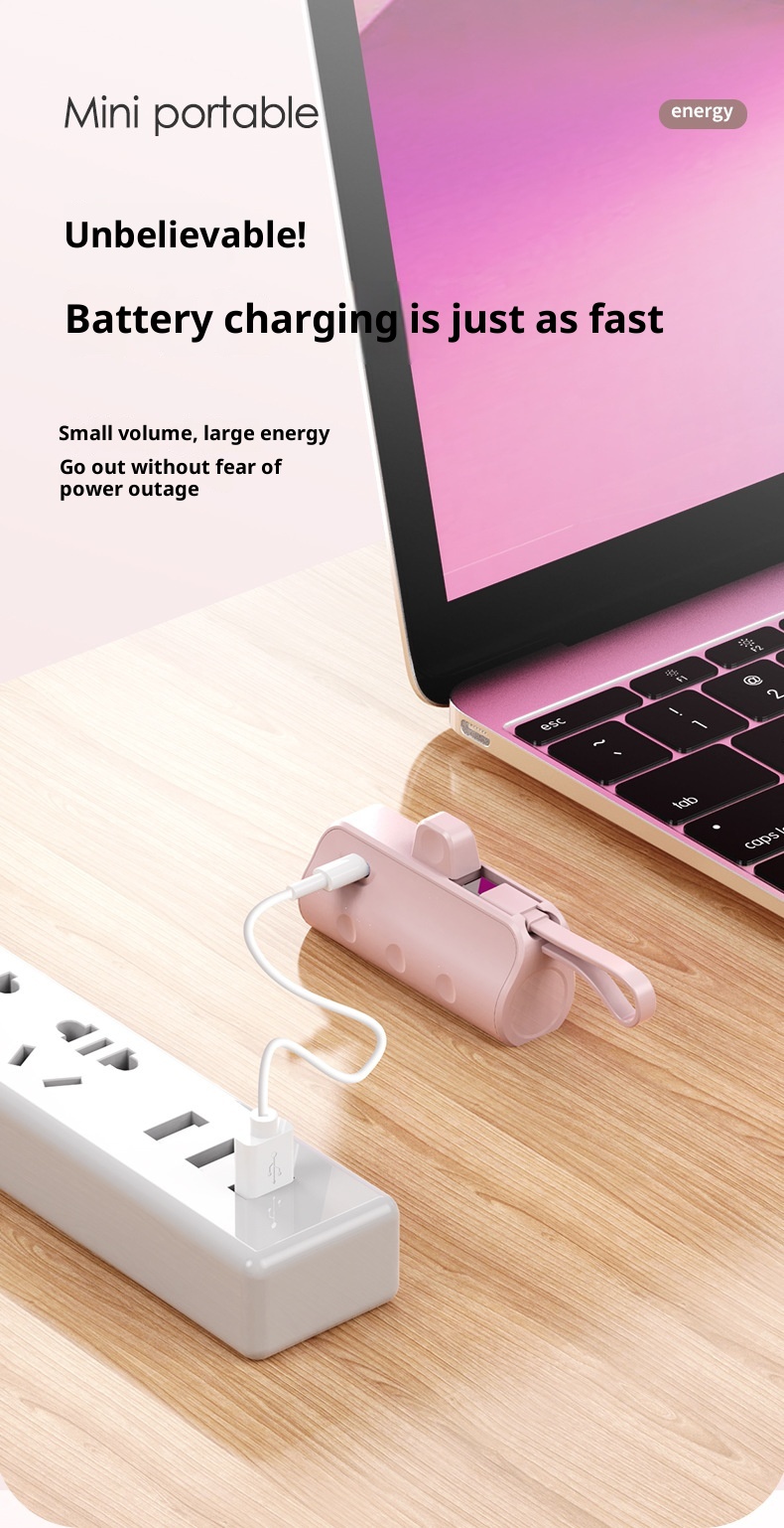techglobe KC Mini-Notfall-Powerbank 5000mAh, tragbar, für den mobilen Einsatz, ideal als Geschenk für den grenzüberschreitenden Handel, Großhandel_voghion.com