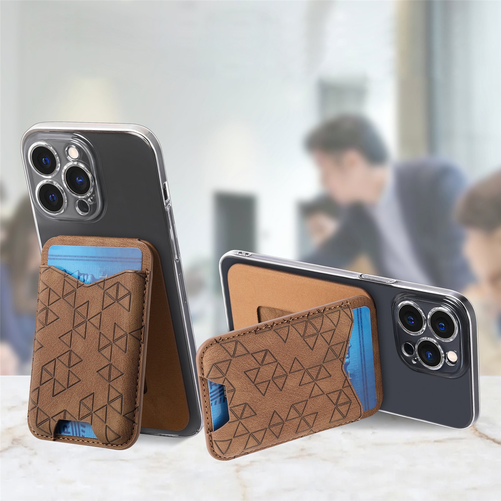 TechGlobe Cross-Border New A-Line Stand Multi-Functional Phone Holder Storage Insert Coin Clip Adhesive Sticker Card Case_voghion.com