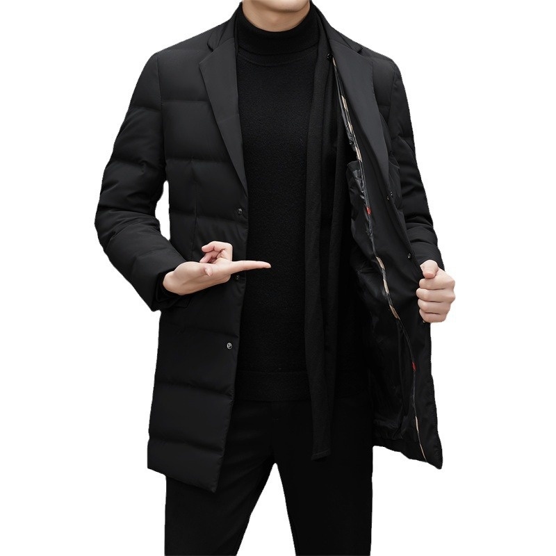 Herren-Businessjacke mit Stehkragen, mittellang, trendig_voghion.com