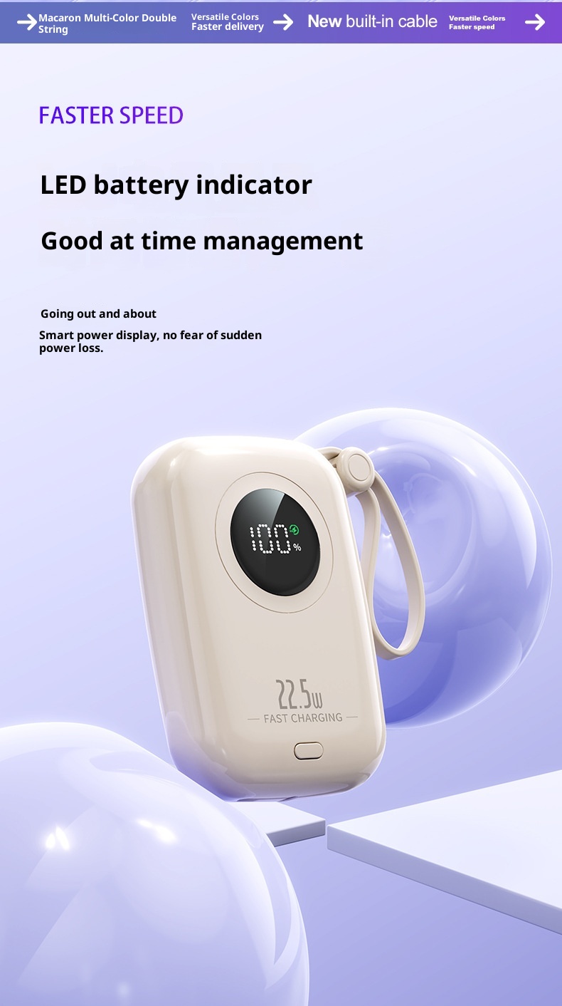 techglobe 2025 New Mini 20000mAh Super Fast Charging With Built-in Cable Power Bank Gift_voghion.com