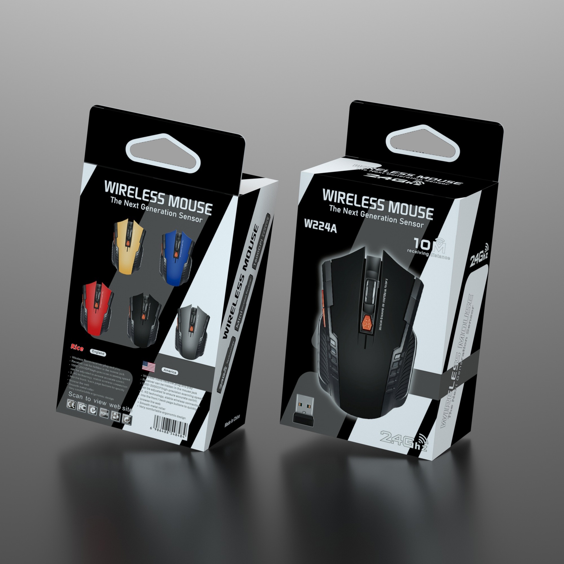 Mouse wireless da gioco Techglobe W224A 2.4G a prezzo unico trattabile_voghion.com