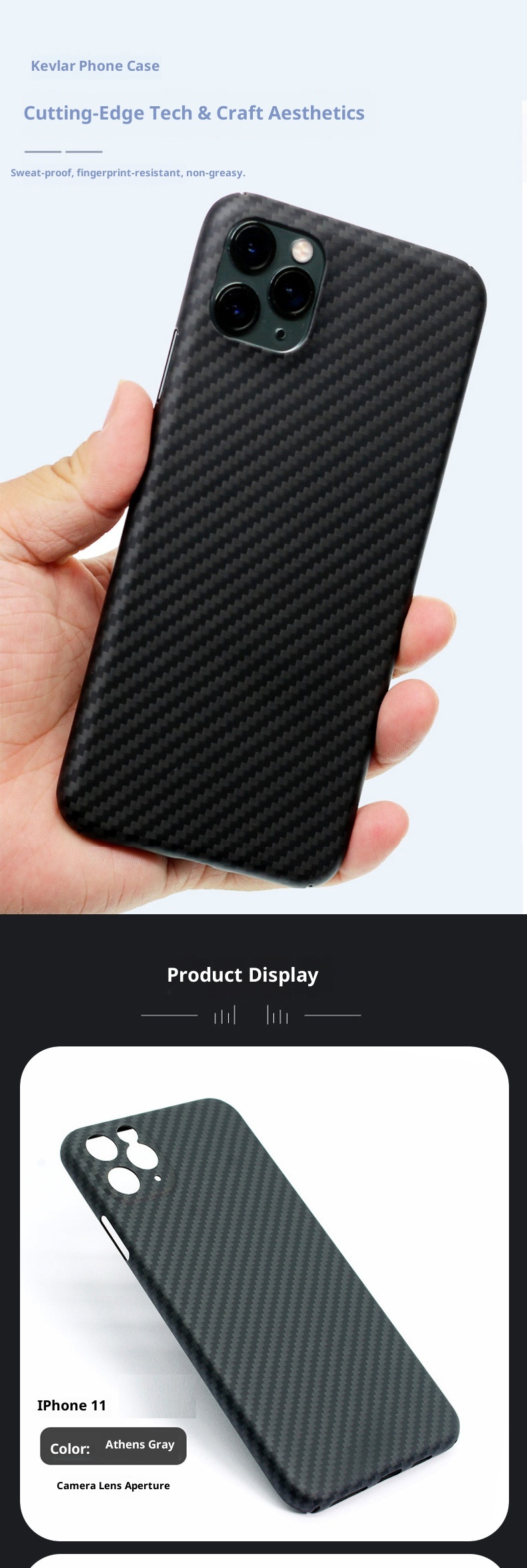 TechGlobe One Piece Dropshipping Kevlar Phone Free Shipping Compatible With Carbon Fiber Protective Case 11 Pro Max_voghion.com