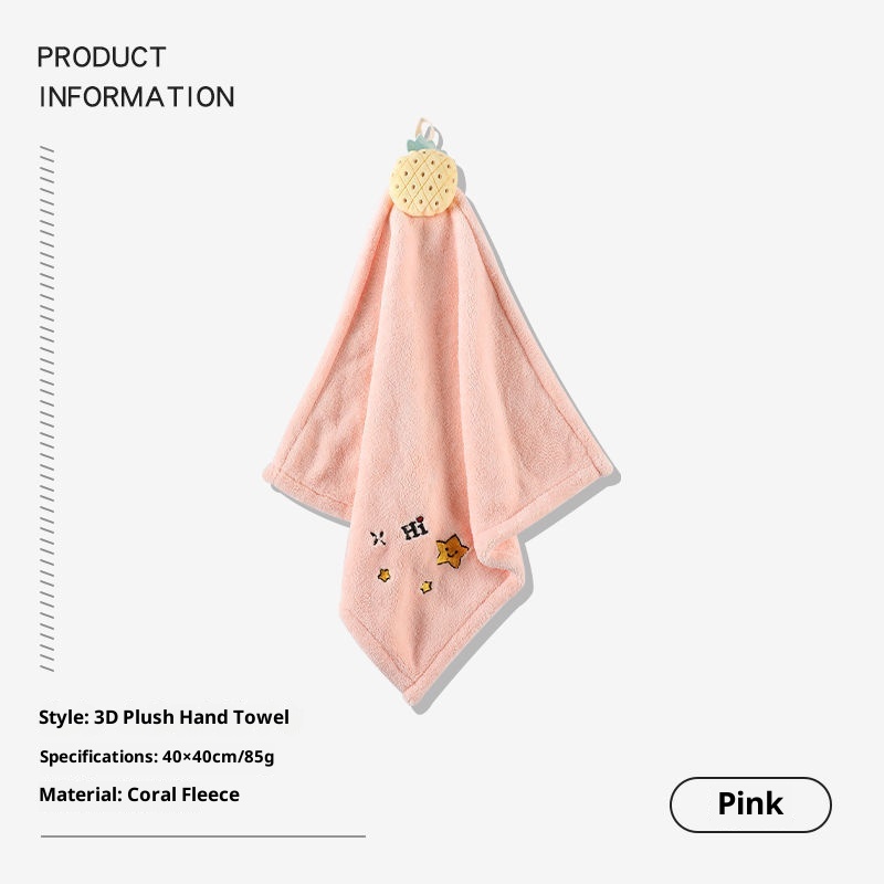 Lillian Hängendes saugfähiges Taschentuch, quadratisches Handtuch, schnell absorbierend, antihaftbeschichtet, öltrocknend, handverdicktes Korallenvlies_voghion.com