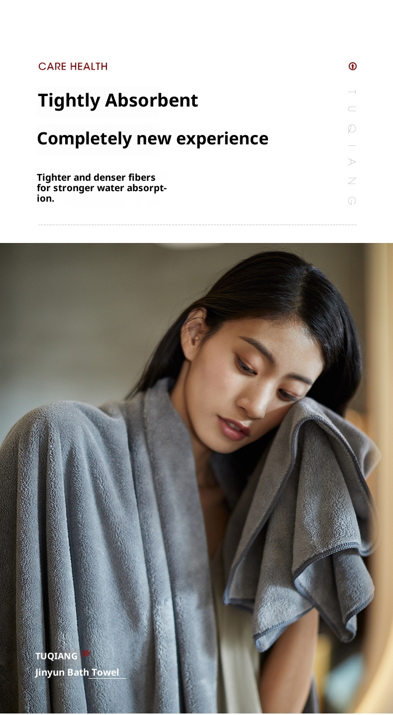 Lillian TUQIANG Einfaches Korallenvlies-Badetuch aus saugfähigem, weichem Mikrofaser-Baumwollhandtuch – Direkt vom Hersteller_voghion.com