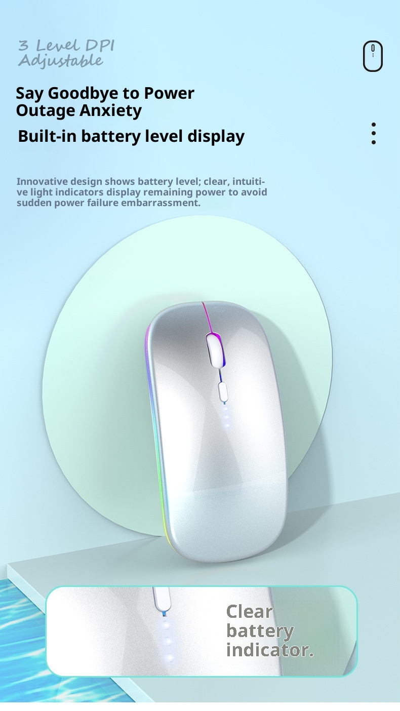 Techglobe Hot-Selling Type-C Charging Silent Bluetooth Dual-Mode Power Display Wireless Mouse Universal For Phones And_voghion.com