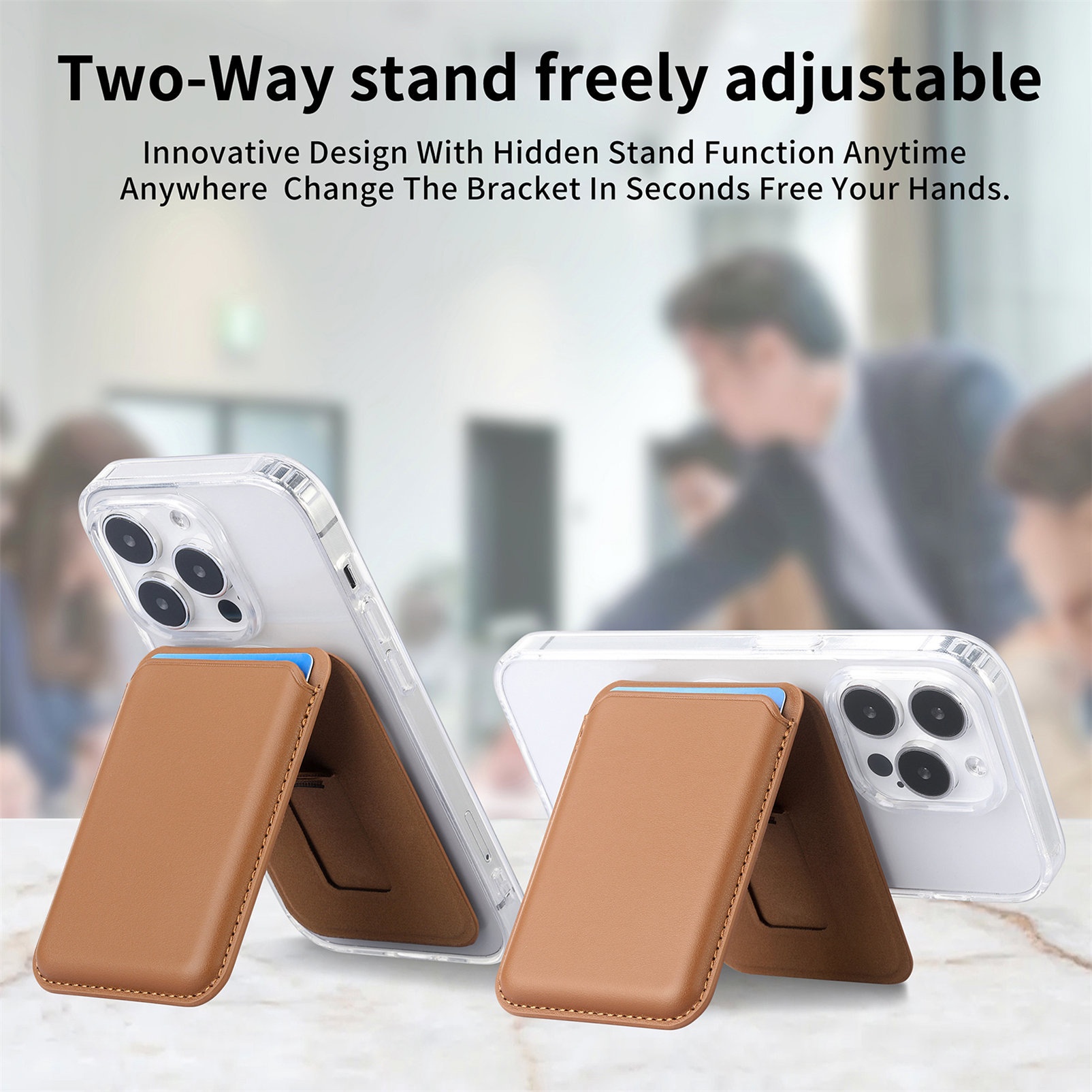 TechGlobe Modello personalizzato compatibile con iPhone 17 Pro Supporto magnetico resistente Porta carte di credito_voghion.com