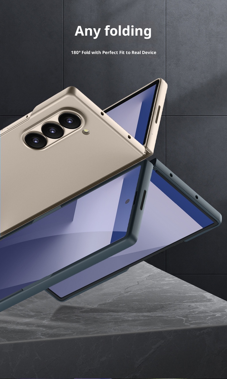 Custodia protettiva pieghevole ultrasottile per telefono Samsung Zfold7, alla moda, opaca, rigida, di colore solido, compatibile con tutti i bordi TechGlobe_voghion.com