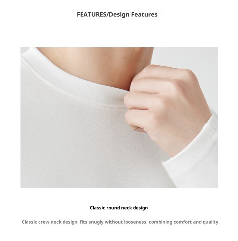 QFV507045555501<2 T-shirt a maniche lunghe da uomo in cotone peruviano pettinato 260 g, primavera estate 2025, nuova maglietta da uomo con strato interno in tinta unita_voghion.com