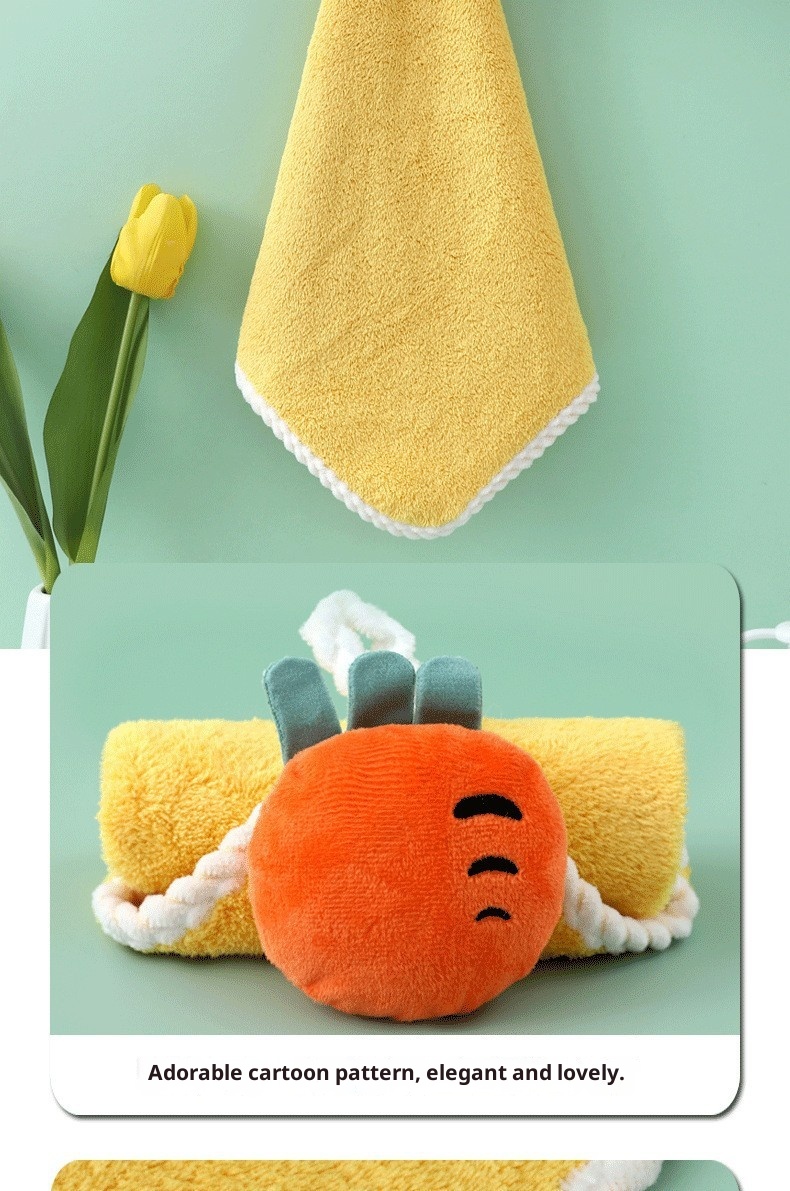 Lillian Korallenvlies-Handtuch, saugfähig, Geschenk für Kindergartenkinder, fusselt nicht, Badehandtuch zum Aufhängen_voghion.com