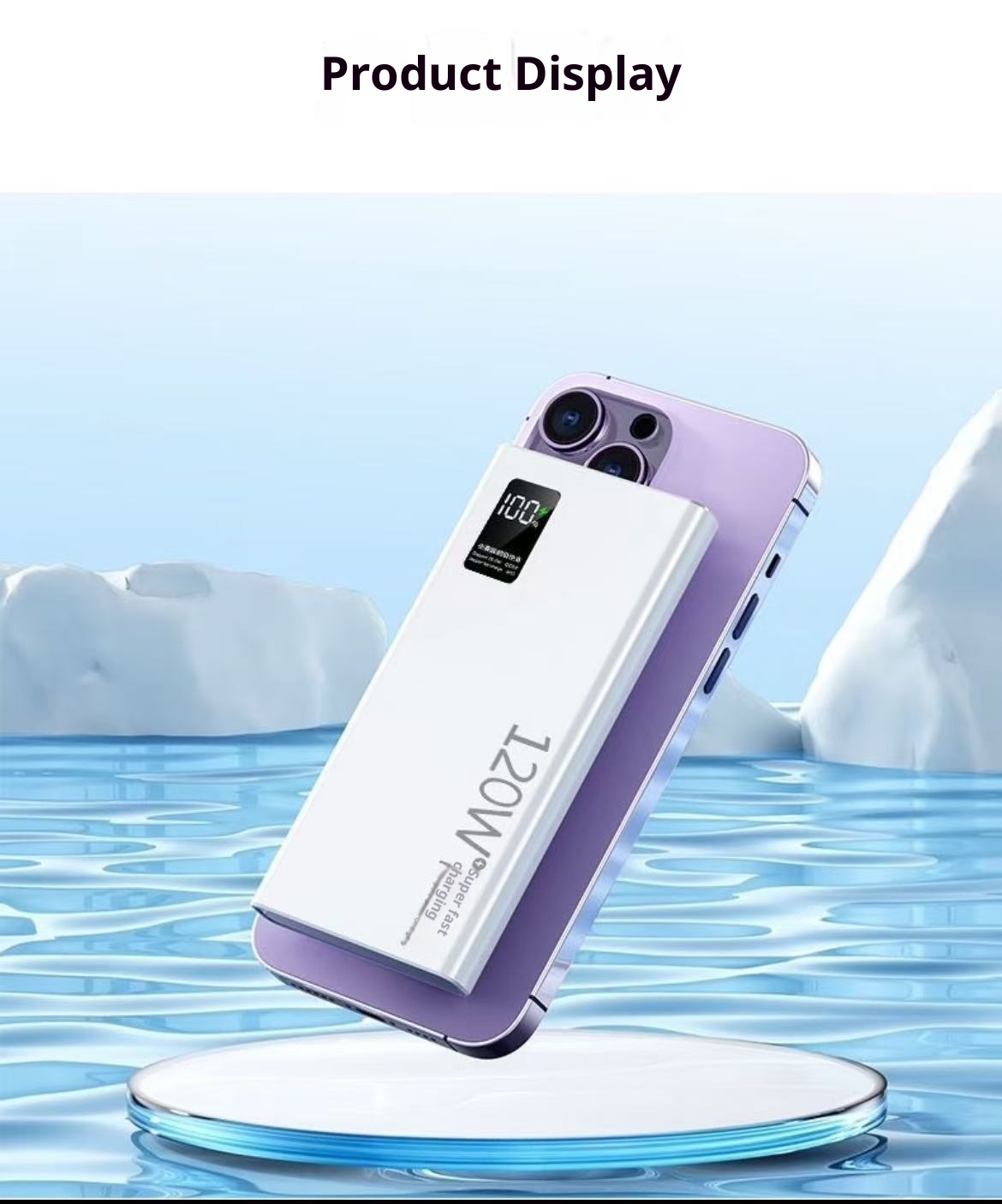 techglobe 3C Certified 120W Super Fast Charging 20000mAh Bank Large Capacity 10000mAh Portable Mobile Power Supply_voghion.com