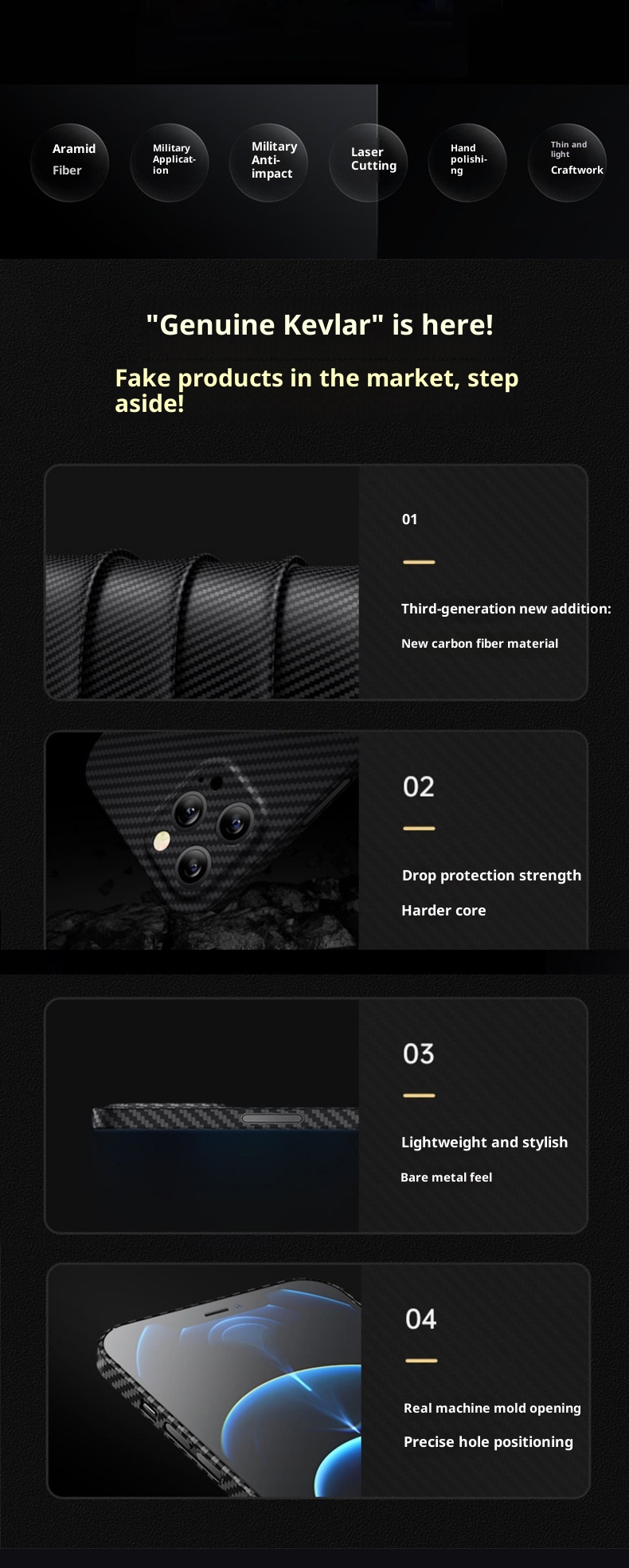 TechGlobe 12 Kevlar Compatible 12mini/12/12pro/12promax Carbon Fiber Phone Case Dropshipping_voghion.com