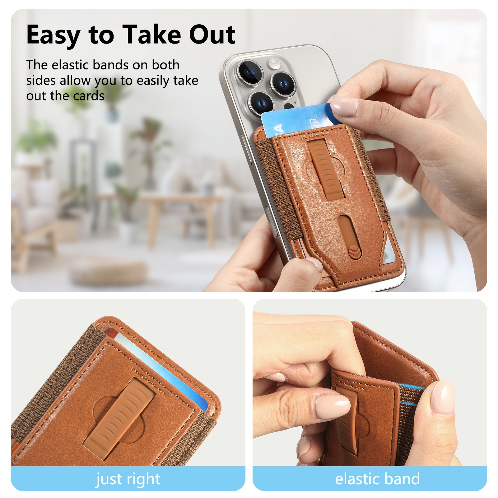 TechGlobe Compatible With IPhone 17 Magnetic Holder Card Hidden Retractable Elastic Wrist Strap N52 Phone Case_voghion.com