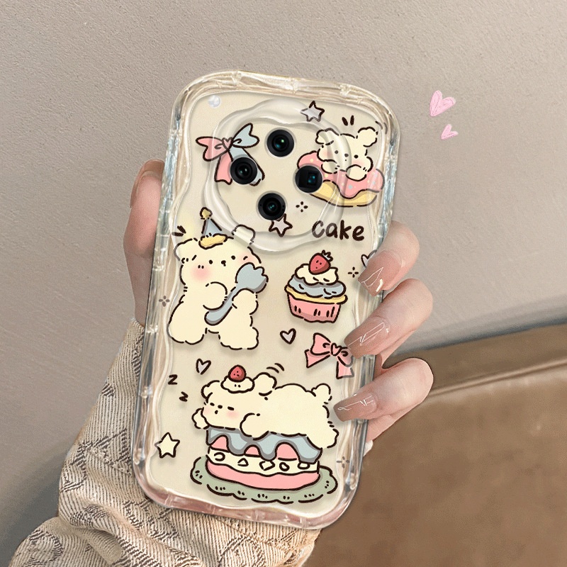 TechGlobe TechGlobe Custodia a forma di coniglietto danzante, piccola, trasparente e morbida, per telefono OPPO, stile carino femminile, Find X8 Pro_voghion.com