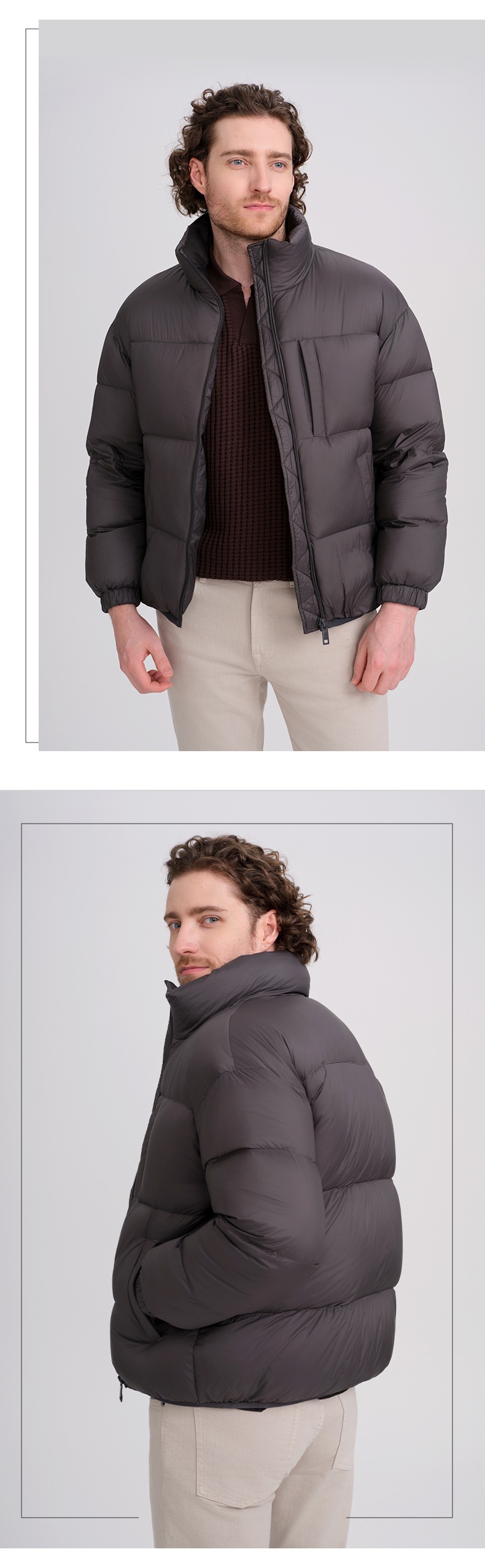 boy 2025 Jacket Short Style Autumn Winter Thickened Warm Stand Collar Men's Coat Wholesale 90% White Duck Down Filling_voghion.com