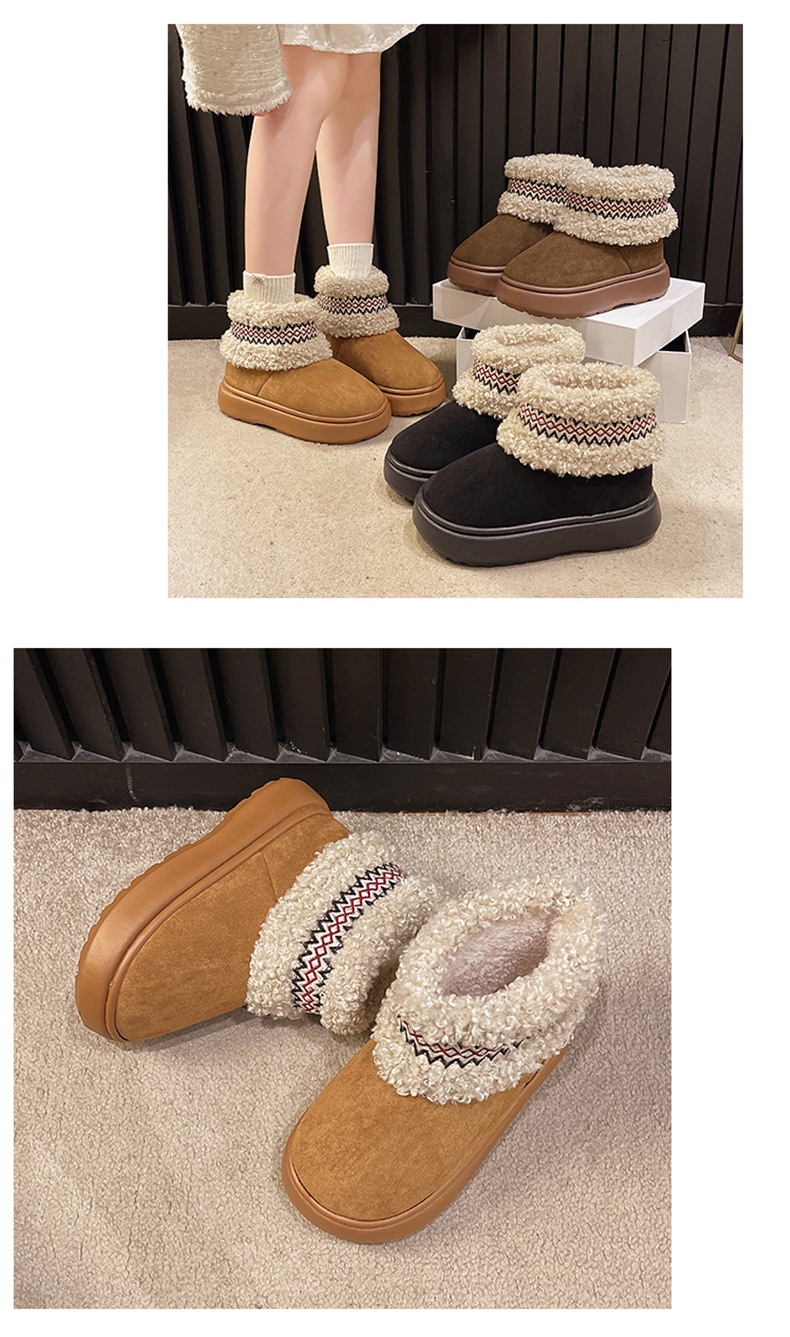 Zees Qidan Shoe Factory Women's Winter Snow Boots Korean Style Fleece-Lined Warm High-Top EVA Thick Sole Non-Slip Heel Cotton_voghion.com