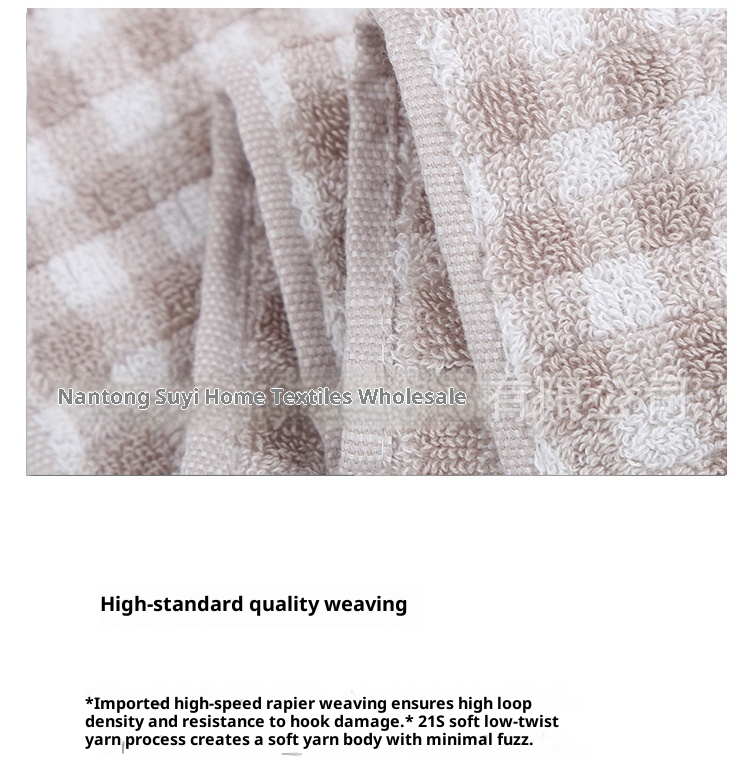 Lillian Badetuch im japanischen Stil von MUJI – Hochwertiges, weiches Frottee-Badetuch mit schlichtem Karomuster aus reiner Baumwolle – Neuware_voghion.com