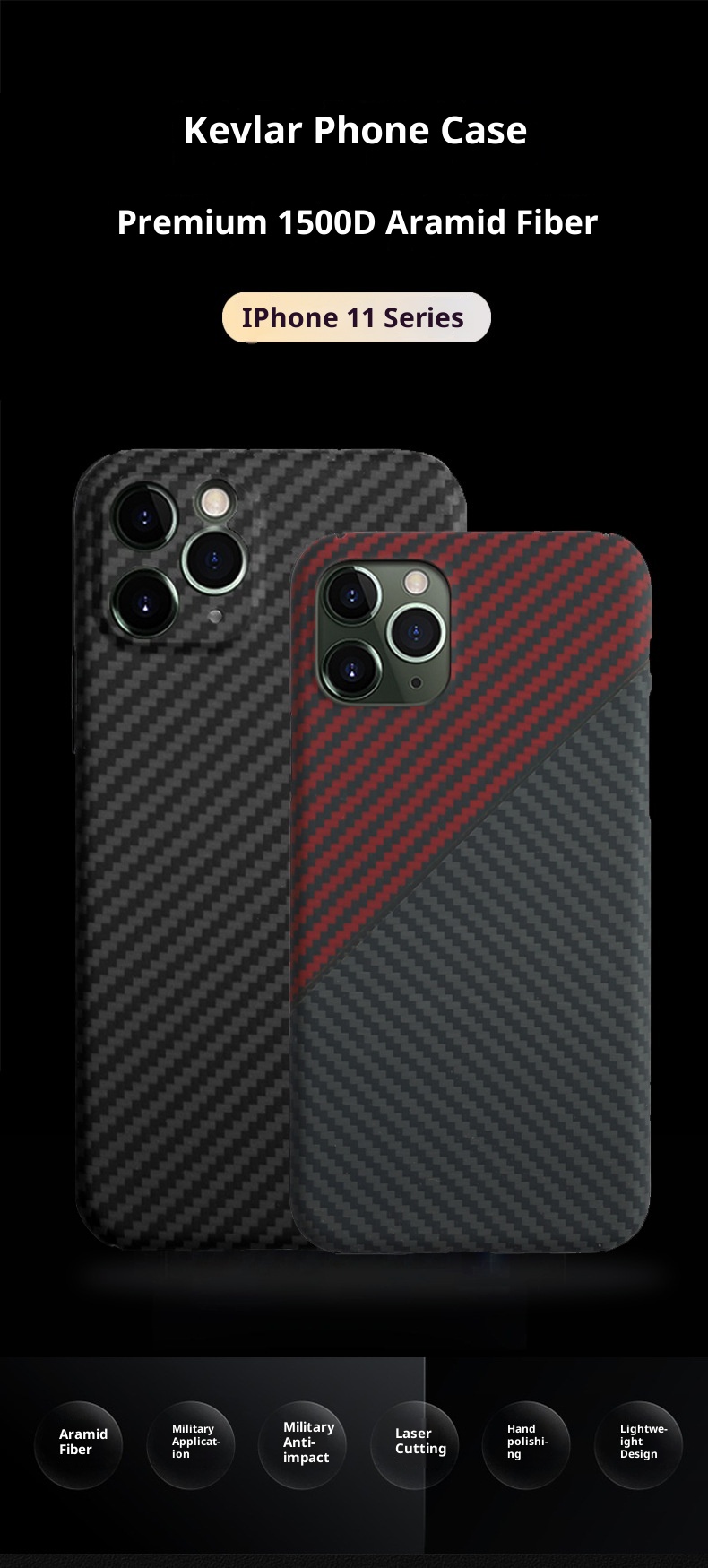 TechGlobe One Piece Dropshipping Kevlar Phone Free Shipping Compatible With Carbon Fiber Protective Case 11 Pro Max_voghion.com