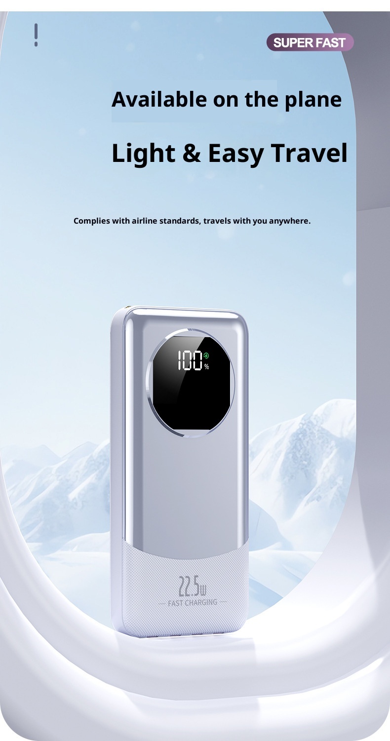 Techglobe 22,5W Powerbank mit großer Kapazität (20000mAh), integriertem Kabel, Schnellladefunktion, leicht, Geschenkidee, mobile Powerbank, personalisierbar_voghion.com