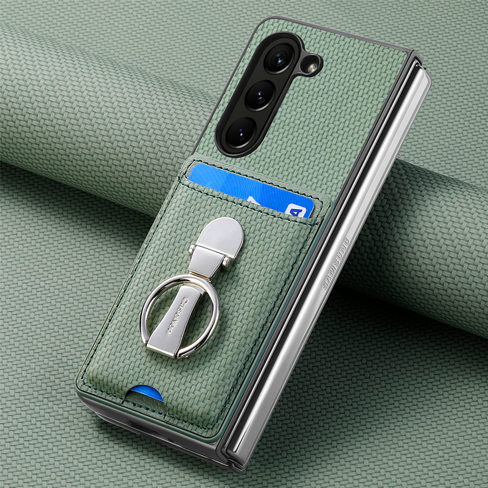 TechGlobe Compatible With Japan And Korea Sam Samsung ZFold7 Multifunctional Ring Stand Card Holder Phone Case 360°Rotating_voghion.com