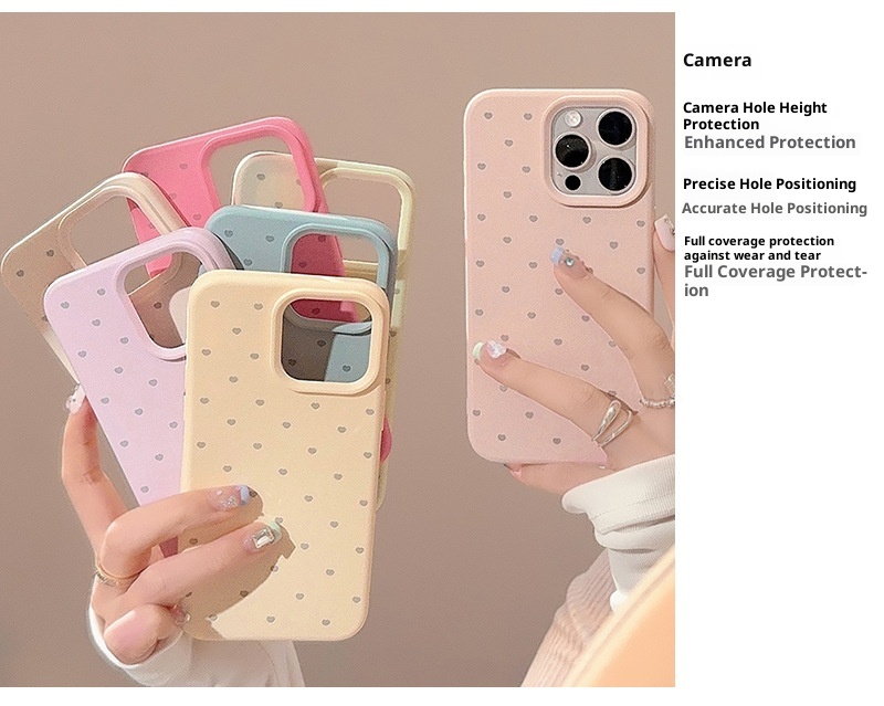 TechGlobe Soft And Adorable Heart Suitable For 17 Pro Max Korean Style Ins Wind IPhone 16 Phone Case 14 Silicone 15 Premium_voghion.com