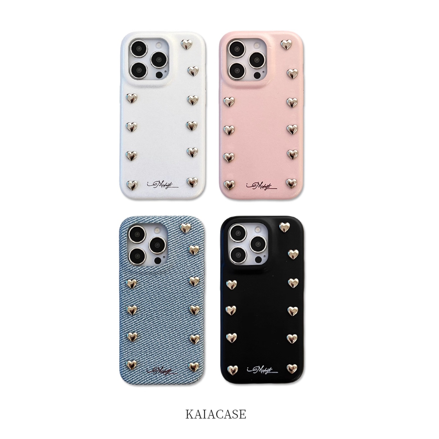 Custodia in pelle TechGlobe di alta qualità con texture denim 3D in argento a forma di cuore, compatibile con iPhone 13 Pro Max, nuovo modello._voghion.com