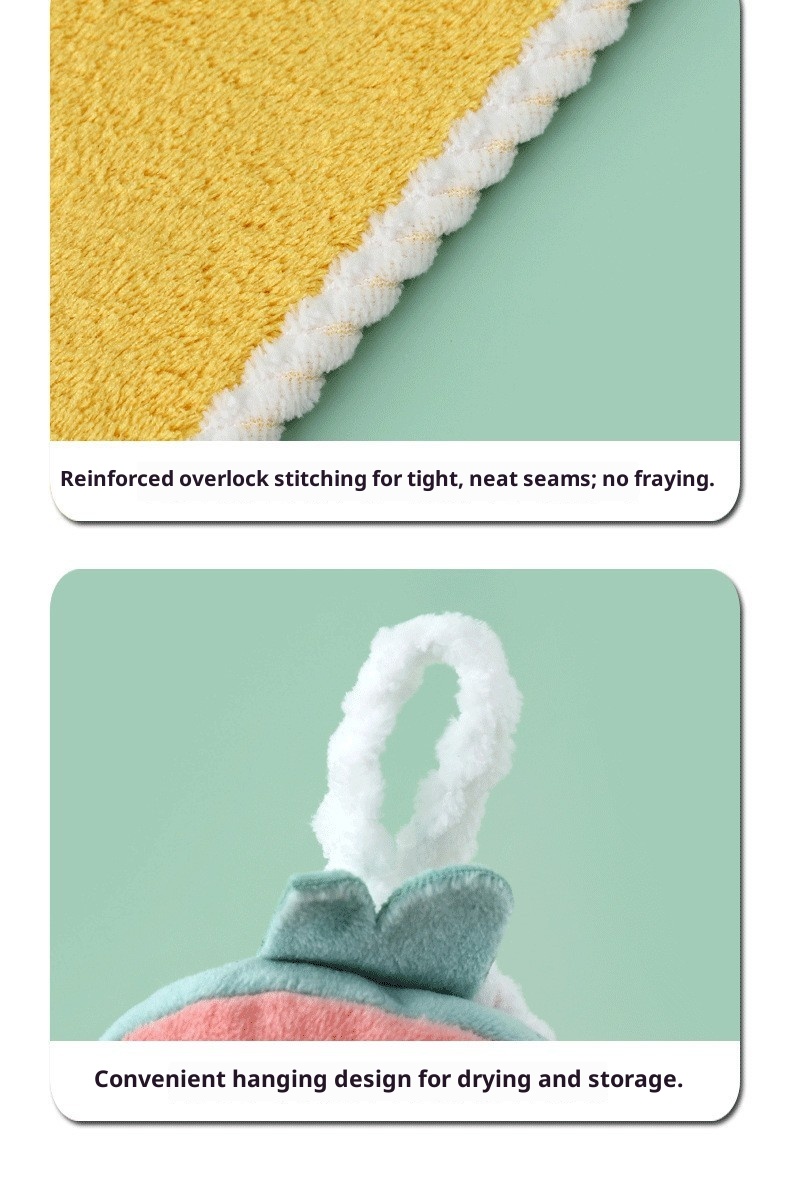 Lillian Korallenvlies-Handtuch, saugfähig, Geschenk für Kindergartenkinder, fusselt nicht, Badehandtuch zum Aufhängen_voghion.com