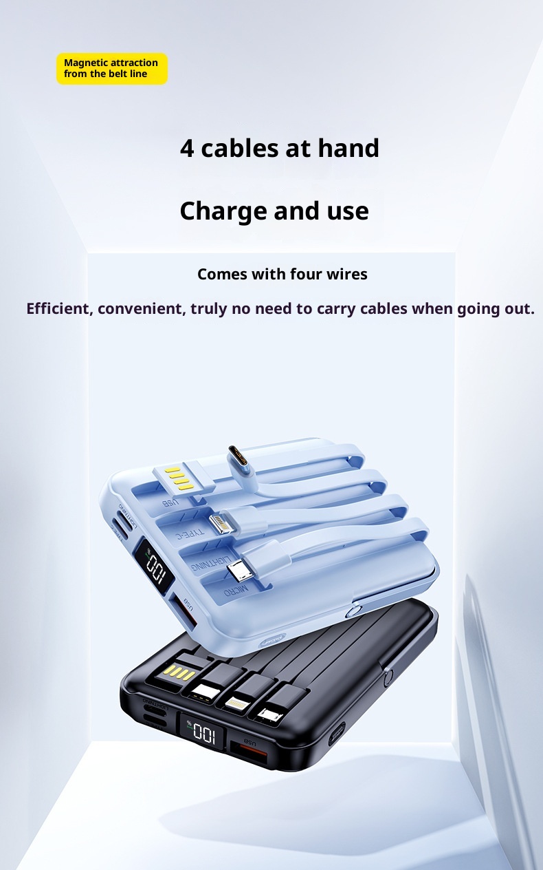 techglobe Wireless Magnetic Power Bank 10000mAh With Built-in Stand Convenient Portable Charger Custom Fast Charging_voghion.com