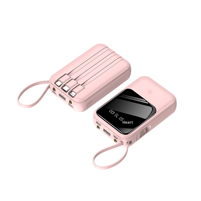 techglobe 20000mAh Gift Wholesale With Built-in Cable Digital Display Portable Large Capacity Power Bank_voghion.com