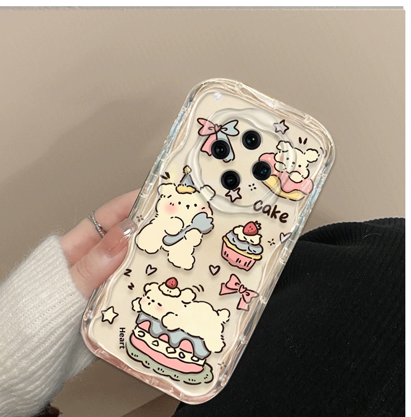 TechGlobe TechGlobe Custodia a forma di coniglietto danzante, piccola, trasparente e morbida, per telefono OPPO, stile carino femminile, Find X8 Pro_voghion.com