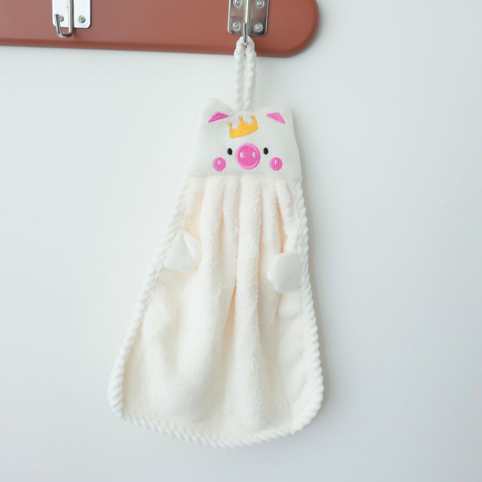 Lillian Super Absorbent Hanging Thickened Cute Korean Pure Cotton Small Square Towel Bathroom Hand Cloth_voghion.com