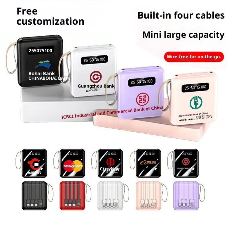 Techglobe Mini Power Bank portatile per telefono cellulare con cavo integrato da 20000 mAh, regalo all'ingrosso_voghion.com