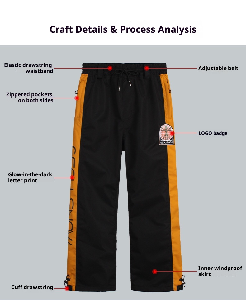 001 Gsousnow Winter New For Women, Snowboard Snowboard, Waterproof Windproof Ski Gear, Reflective Suit And Snow Pants_voghion.com