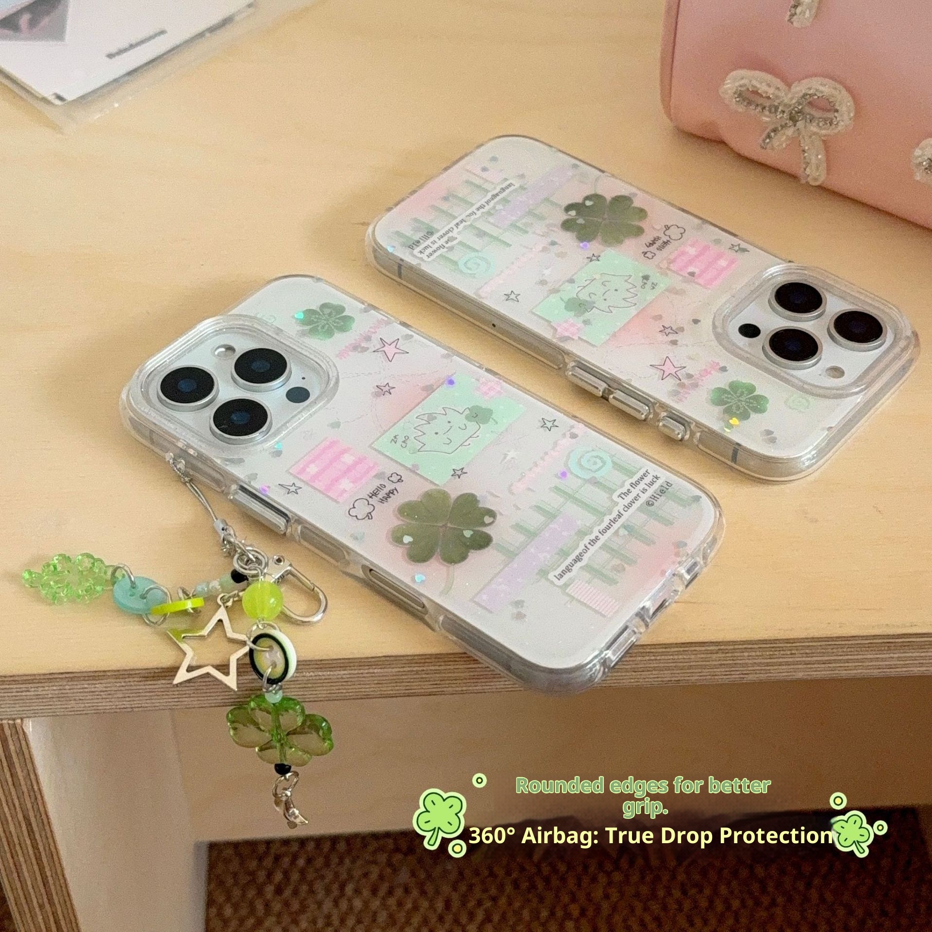 TechGlobe TechGlobe Ins Semplice Piccolo Cuore Quadrifoglio Compatibile con iPhone per Ragazze Custodia per Telefono 15 Pro Max 14/17 Personalizzata 16_voghion.com