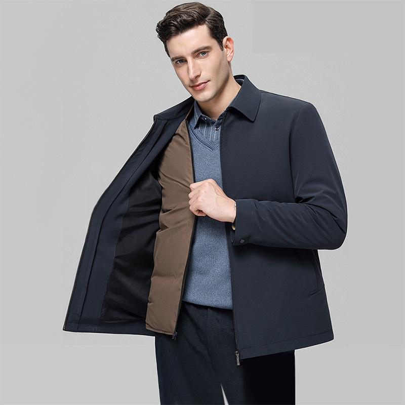 boy Goose 3-in-1 Down 2023 Autumn Winter Turn-Down Collar Cold-Resistant Executive Men's Jacket Business Style_voghion.com