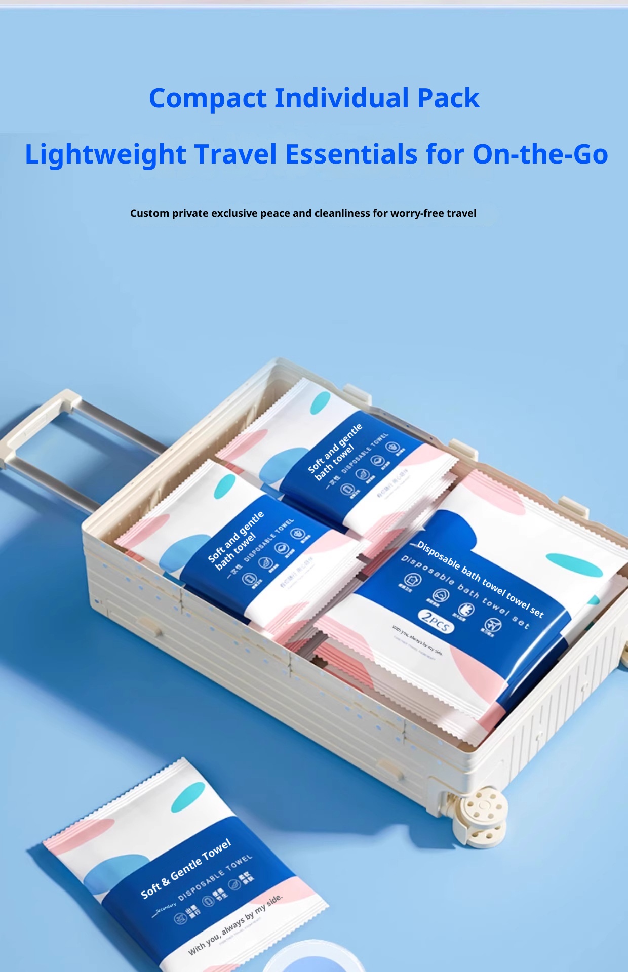 Set di asciugamani da bagno monouso Lillian per viaggi di lavoro, extra large, assorbenti, senza pelucchi, forniture alberghiere, confezionati singolarmente_voghion.com