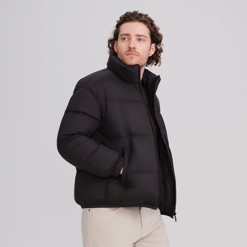 boy 2025 Jacket Short Style Autumn Winter Thickened Warm Stand Collar Men's Coat Wholesale 90% White Duck Down Filling_voghion.com